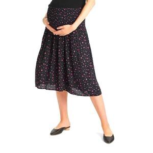 The Nines by HATCH™ Smocked Maternity Skirt Black Floral, EUC